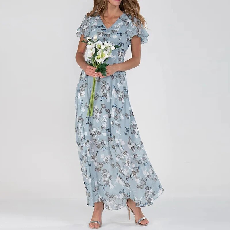Florence – Langes Sommerkleid mit Blumenmuster