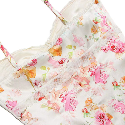 Lucy | Elegante Floral Satin Maxi Kleid mit Herzausschnitt und Figurbetonender Passform