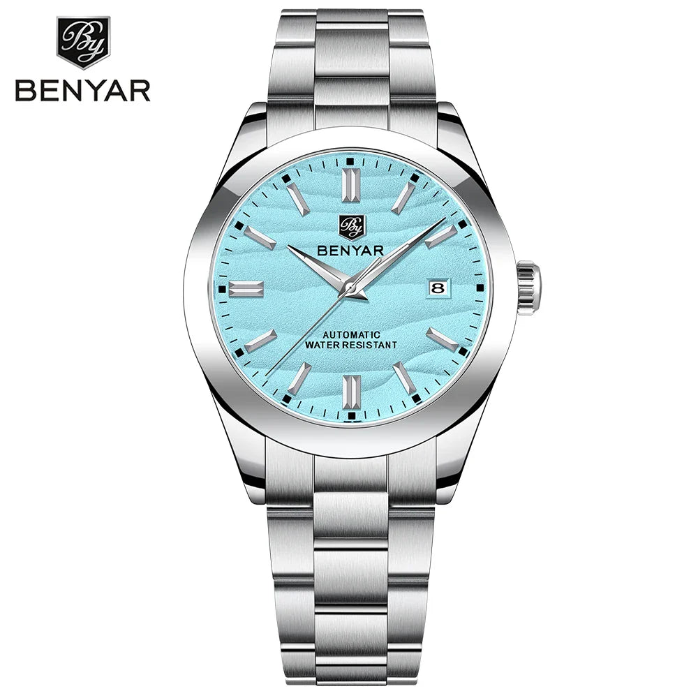 BENYAR BY-5208 40mm Automatik-Uhr, 316L Edelstahl, 50m Wasserdicht, Männermechanik