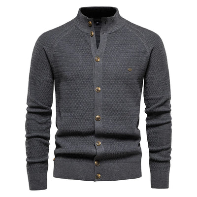 Eleganter Miros™ Baumwoll-Cardigan mit Slim-Fit, V-Ausschnitt und Raffiniertem Knopfverschluss