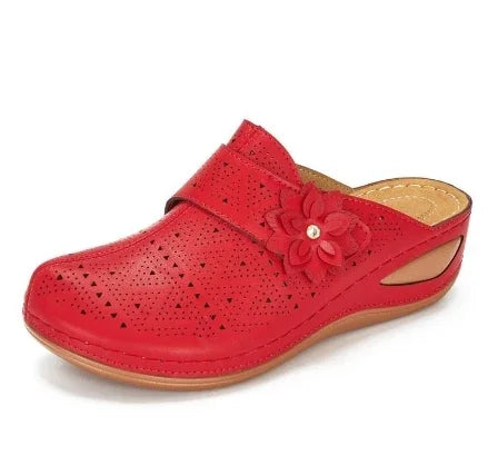 Elegante Blumenplattform Sandalen Damen - Geschlossene Zehen, Komfortabel und Stilvoll