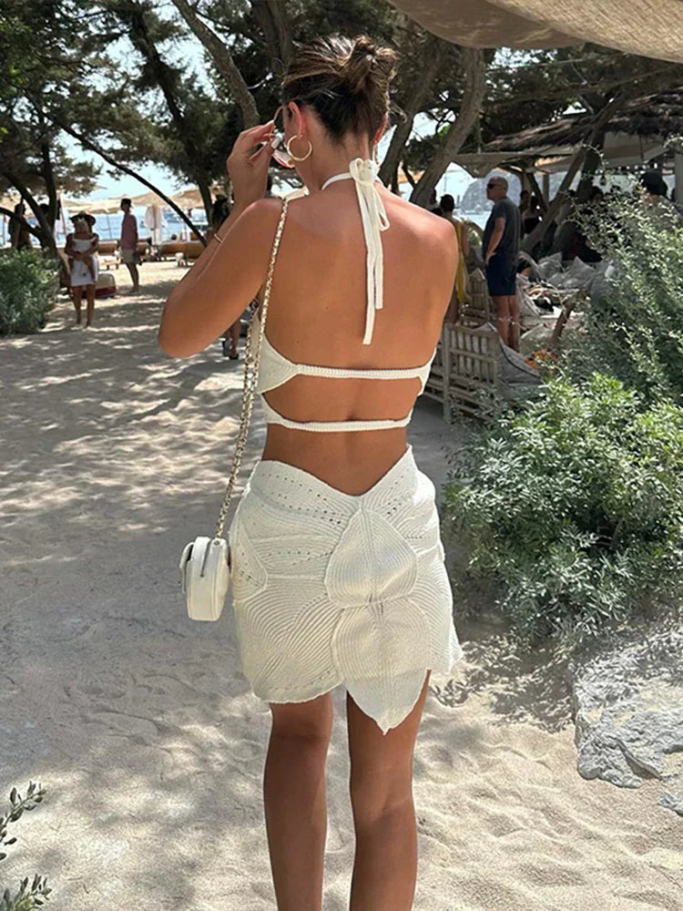 Aislyn Strickkleid für Damen – Elegantes, Atmungsaktives Sommerkleid mit Flatterndem Schnitt