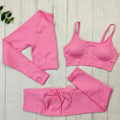 Yoga Set Langarmoberteil Fitnesshose 2-teilig - Atmungsaktiv & Bequem für Frauen