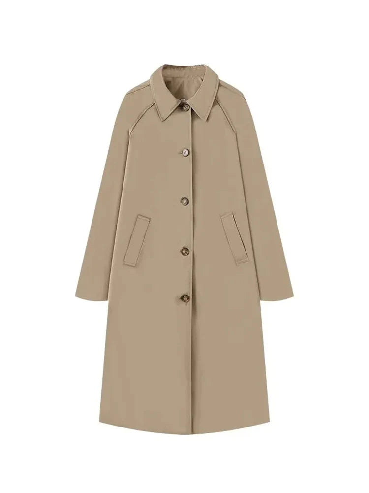 Farah | Langer Trenchcoat Mit Karofutter