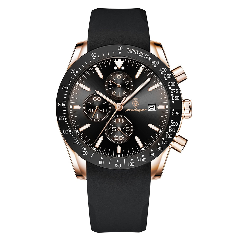 Premium Chronograph Uhr Mit Leuchtdatum, Wasserdicht, Stoßfest, Elegantes Design