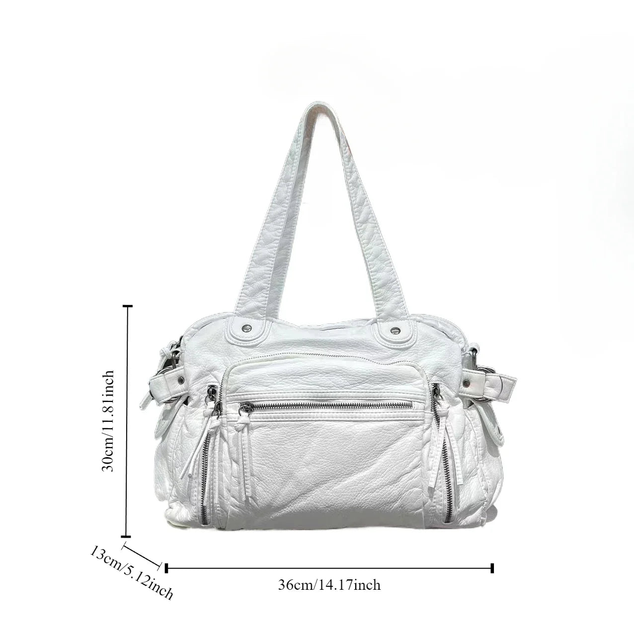 Damen Y2K Motorrad Umhängetasche Mit Großer Kapazität Und Mehrfach-Reißverschlüssen