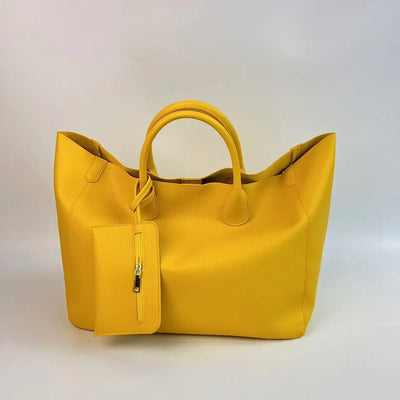 Damen Modische Vegane Leder Oversized Handtasche – Großes Volumen, Vielseitige Einkaufstasche