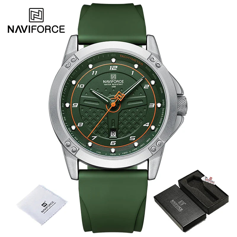 NAVIFORCE NF8031 Herren Sportuhr Silikonband, Wasserdicht, Stoßfest, Quarz mit Datum