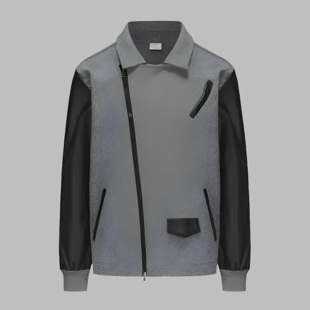 Javier - Zweifarbige Jacke mit Lederärmeln