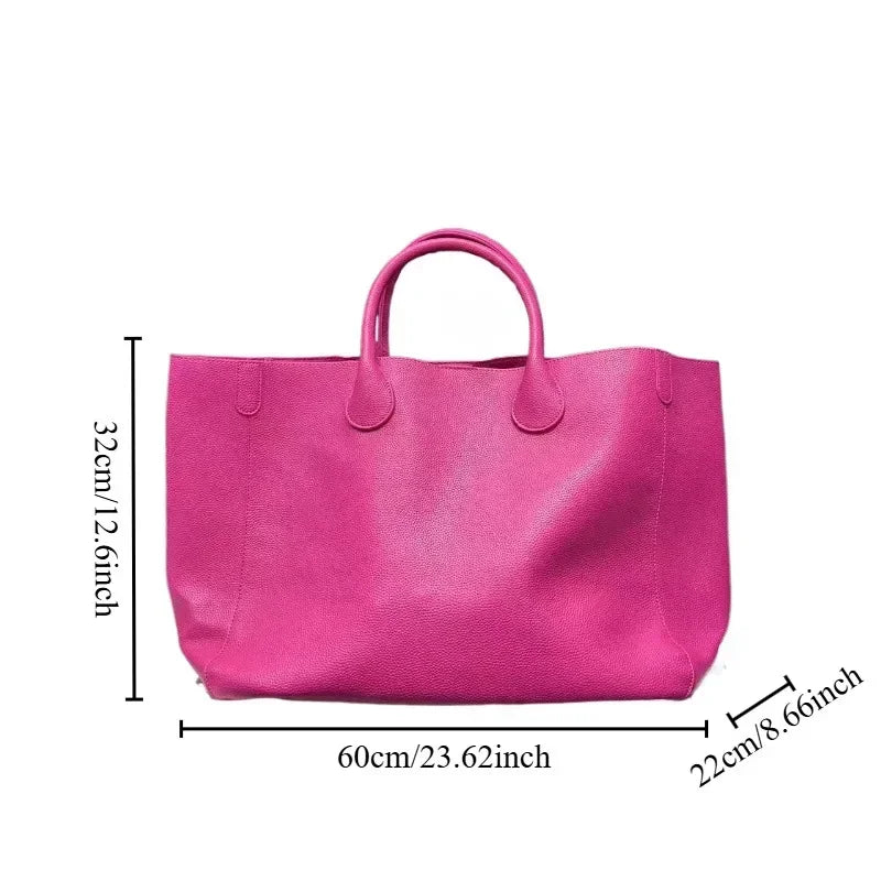Damen Modische Vegane Leder Oversized Handtasche – Großes Volumen, Vielseitige Einkaufstasche