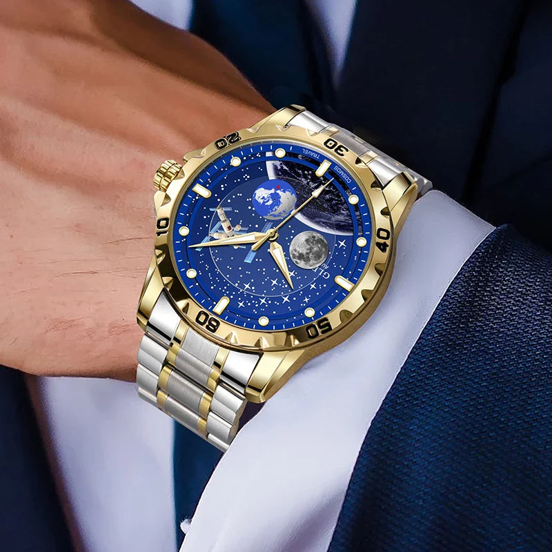 GLENAW Herren Automatische Mechanische Uhr Wasserdicht Modische Armbanduhr 8995