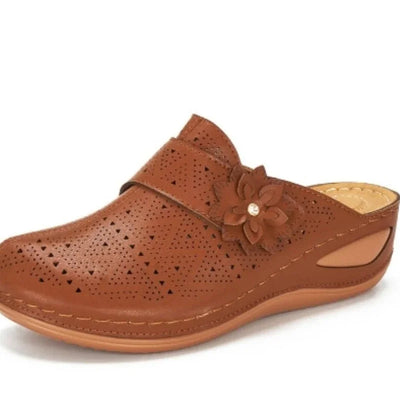 Elegante Blumenplattform Sandalen Damen - Geschlossene Zehen, Komfortabel und Stilvoll