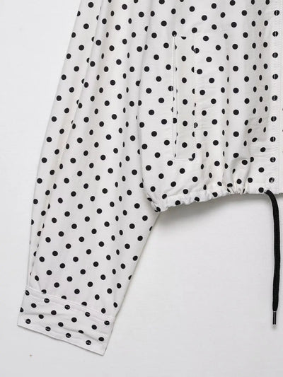 Dotty | Leichte Polka-Dot-Jacke mit Stehkragen &amp; Kordelzug