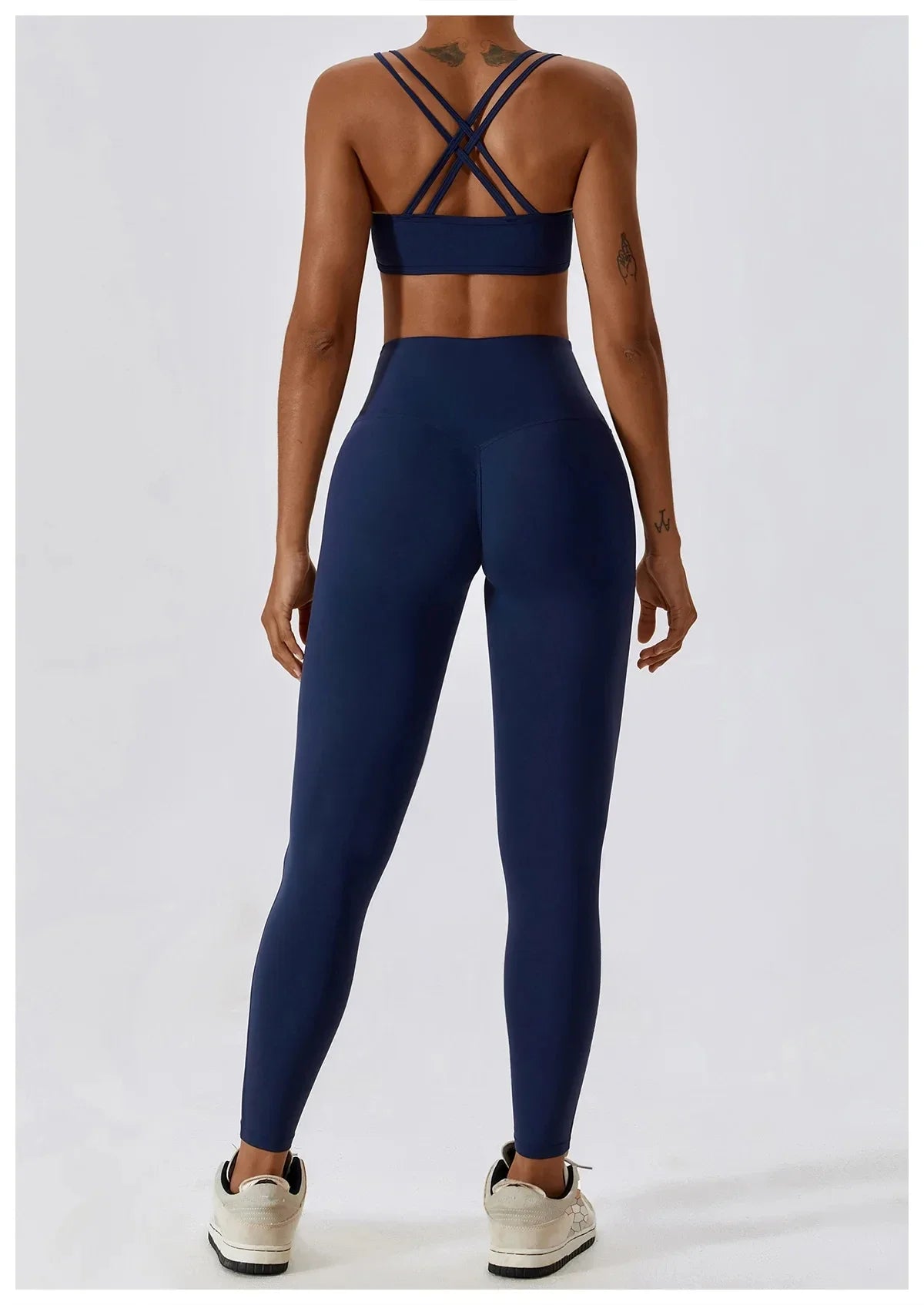 Elegantes 2-teiliges Damen Yoga Outfit mit Hoher Taille Leggings und Oberteil für Sport