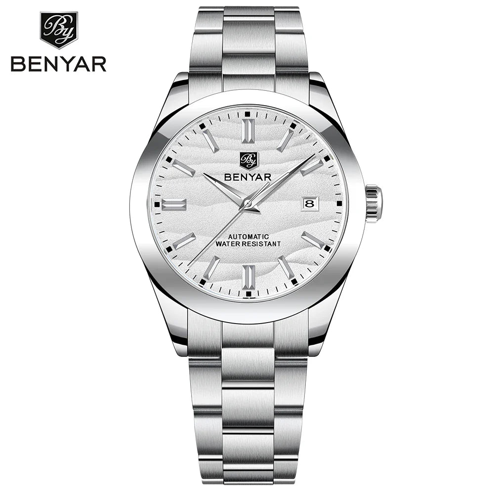 BENYAR BY-5208 40mm Automatik-Uhr, 316L Edelstahl, 50m Wasserdicht, Männermechanik