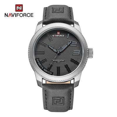 NAVIFORCE Herren Armbanduhr Militär Sportlich Stoßfest Wasserdicht Leder Uhr Casual Fashion
