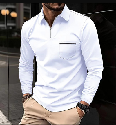 Nikolas - Langärmliges Polohemd mit Revers für Herren