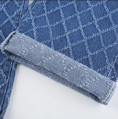 Luca - rautenförmige jeans mit hoher taille