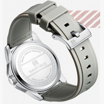 NAVIFORCE NF8031 Herren Sportuhr Silikonband, Wasserdicht, Stoßfest, Quarz mit Datum