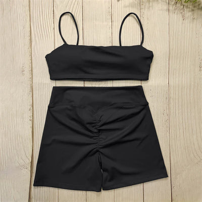 Kurze Fitness Kombination, Elegante Trainingsbekleidung