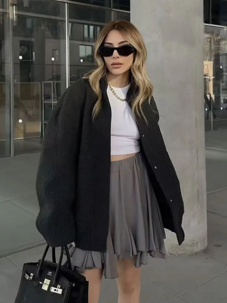 Saira | Oversized Bomberjacke Mit Taschen