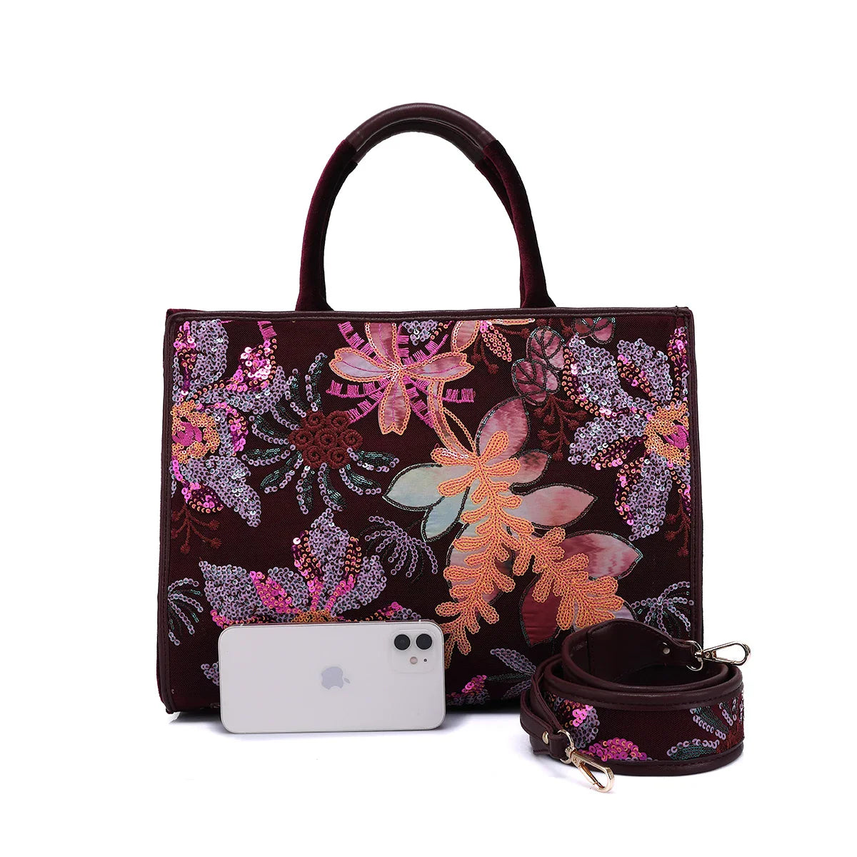 Damen Tote Bag Mit Glitzerndem Muster, Große Kapazität, Ideal Für Feste, Weihnachten Und Dates