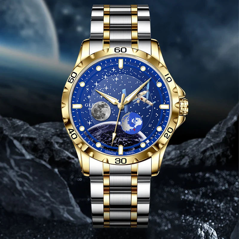 GLENAW Herren Automatische Mechanische Uhr Wasserdicht Modische Armbanduhr 8995