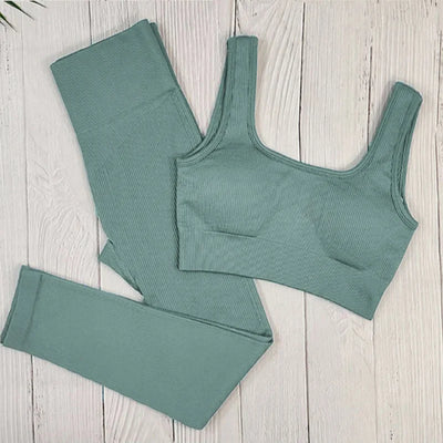 Nahtloses, Hochgeschnittenes Yoga und Fitness Outfit