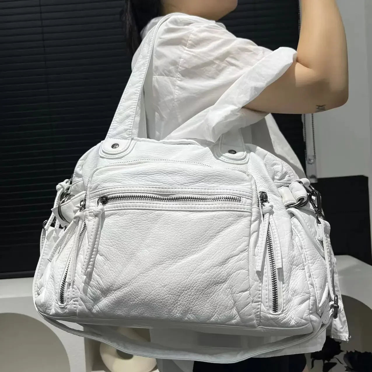 Damen Y2K Vintage Tote Bag Mit Großer Kapazität Und Vielseitigen Taschen, Retro Schultertasche