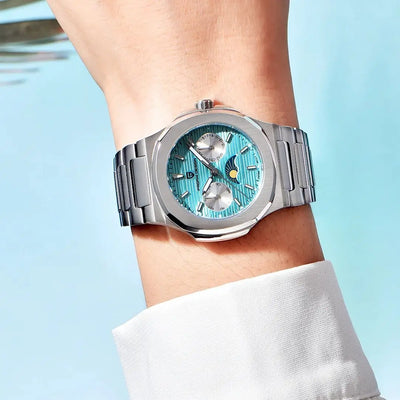 PAGANI DESIGN 2025 Luxus Quarzuhren für Herren Chronograph mit Mondphasen- und Datumsanzeige