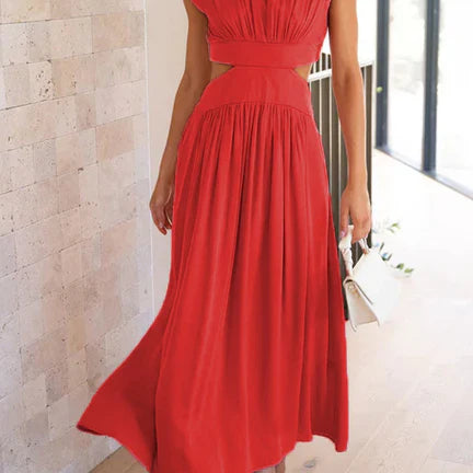 Aztrid – Elegantes Midikleid mit Cut-outs und Taschen