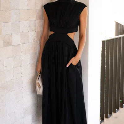 Aztrid – Elegantes Midikleid mit Cut-outs und Taschen