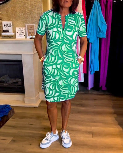 Marguerite – Sommerkleid mit abstraktem Print für stilvolle Leichtigkeit