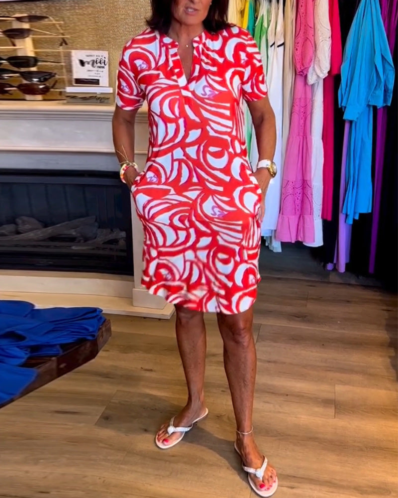 Marguerite – Sommerkleid mit abstraktem Print für stilvolle Leichtigkeit