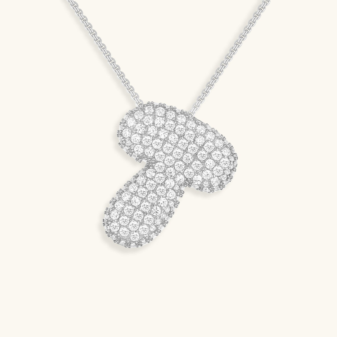 Bubble Initial Diamond Halskette