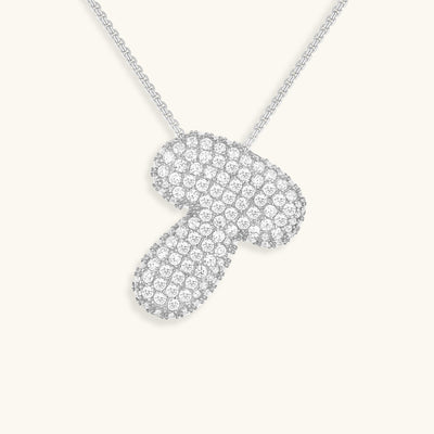 Bubble Initial Diamond Halskette