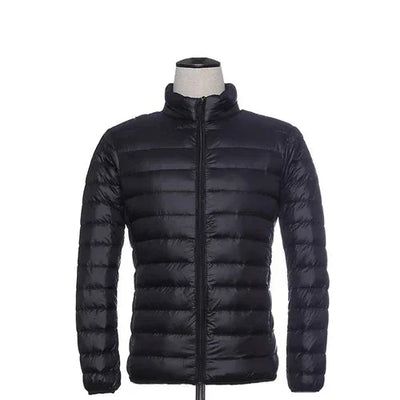 Ultraleichte daunenjacke - kapuze - reibverschluss - leichte pufferjacke winterjacken für männer