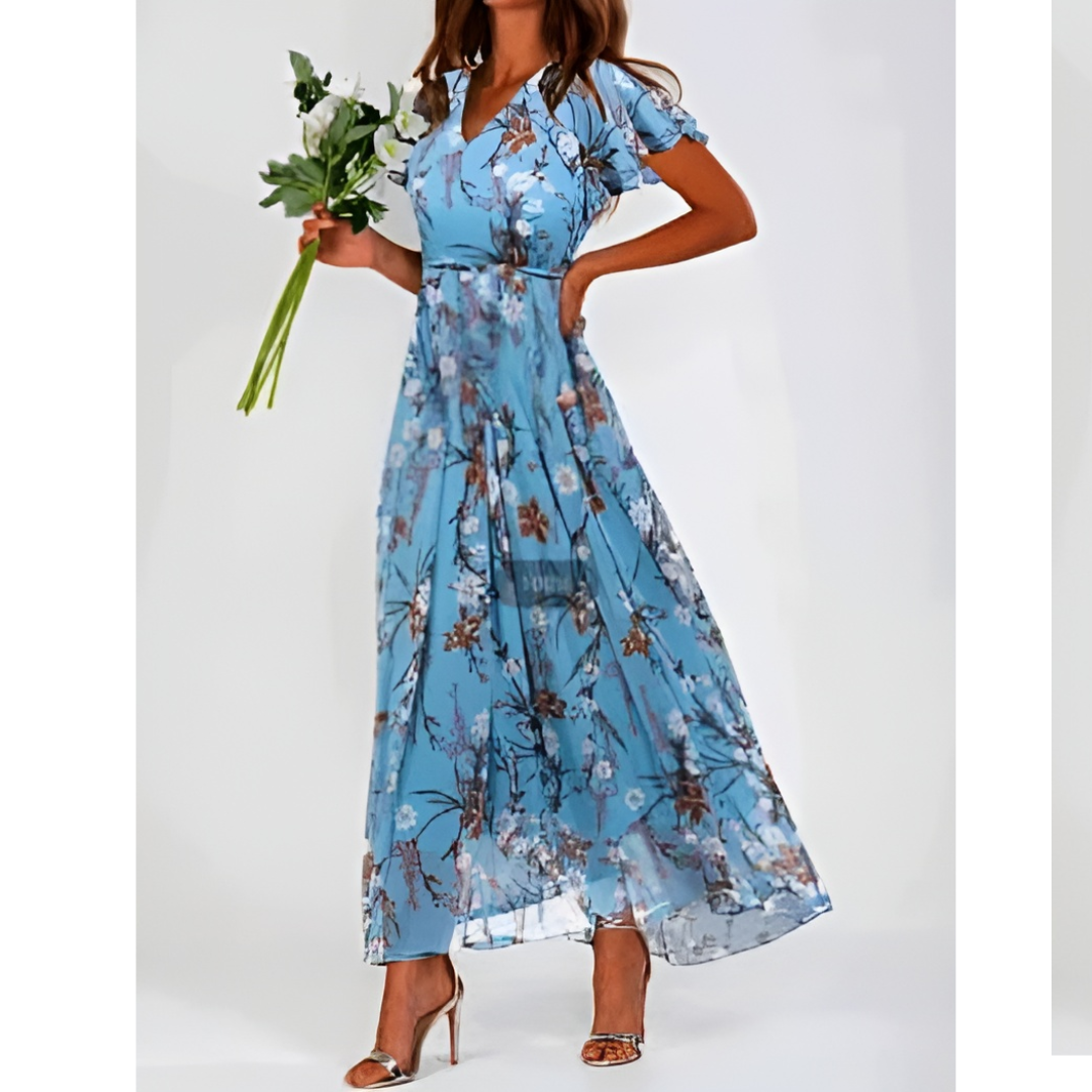Amélie – Sommerliches, formelles Blumen-Maxikleid für elegante Anlässe