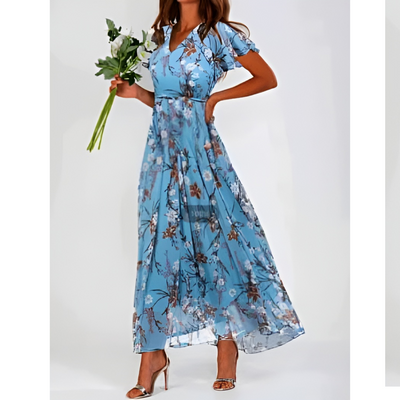 Amélie – Sommerliches, formelles Blumen-Maxikleid für elegante Anlässe