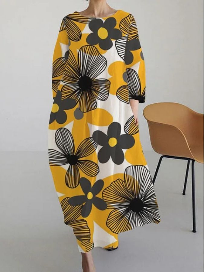 JUNE | KLEID MIT WEICHEM BLUMENDRUCK UND V-AUSSCHNITT