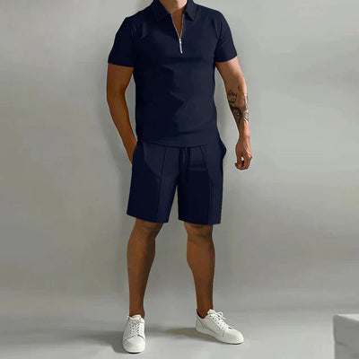 Milan - Polo mit Zip und Shorts-Set