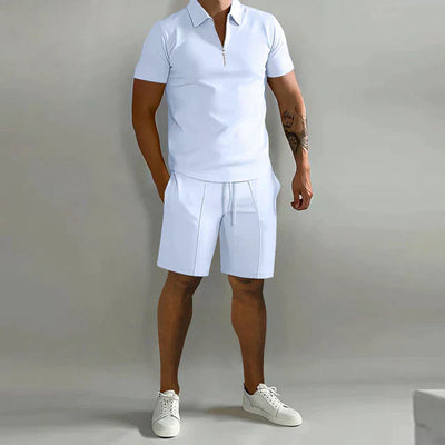 Milan - Polo mit Zip und Shorts-Set