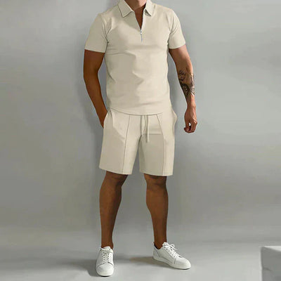 Milan - Polo mit Zip und Shorts-Set
