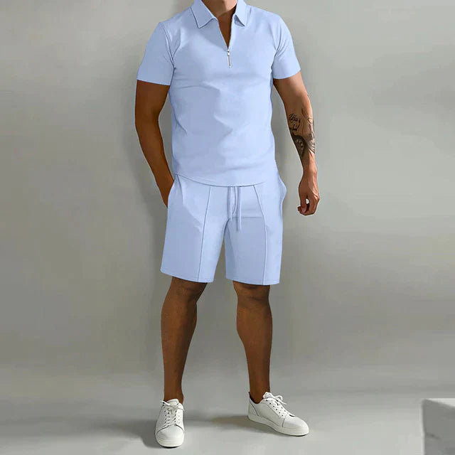 Milan - Polo mit Zip und Shorts-Set