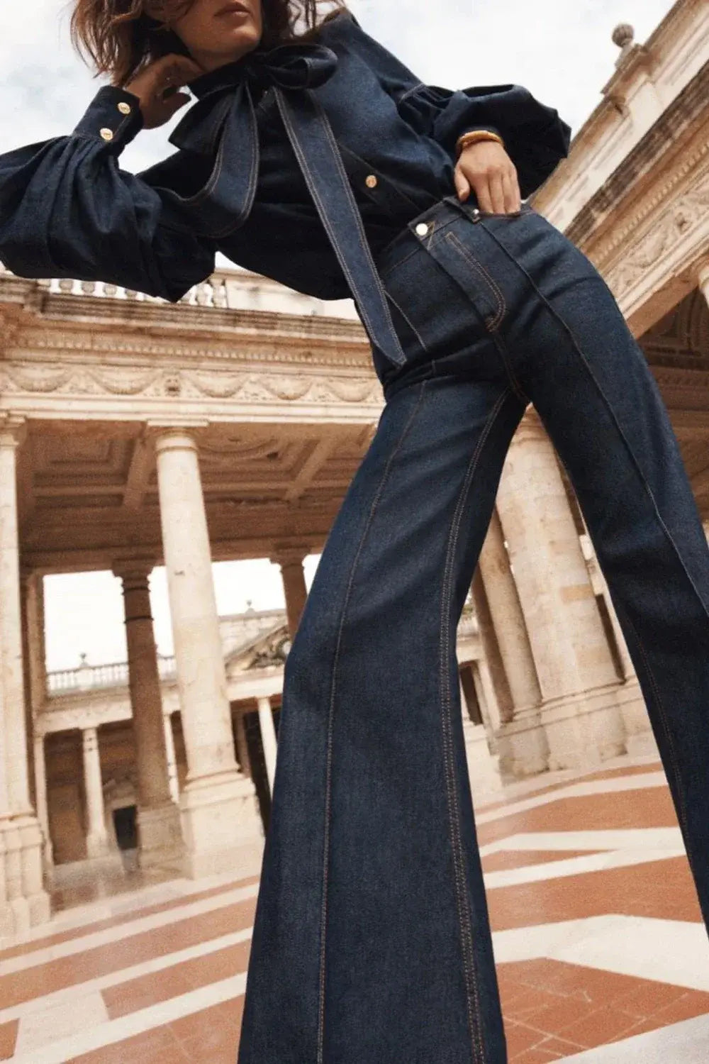 Camila - Set aus Denimbluse und Schlaghose