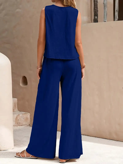 Remy – Elegantes Set aus ärmellosem Top und Hose