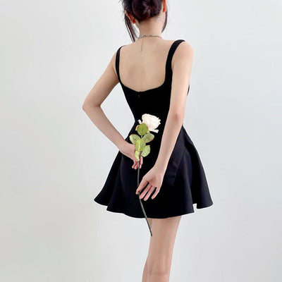 Charina - Ausgestelltes Minikleid schwarz