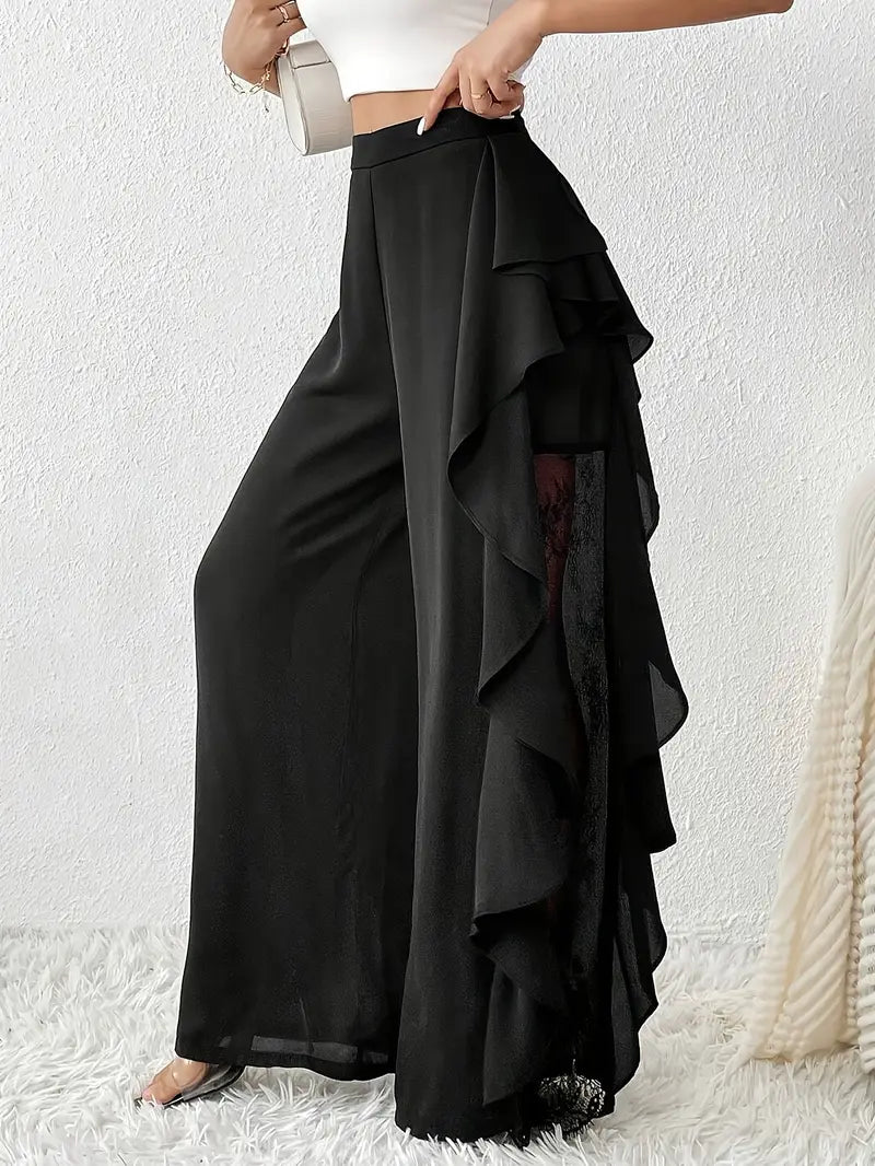 Juni | Elegante Weite Hose mit Spitzenbesatz