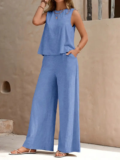 Remy – Elegantes Set aus ärmellosem Top und Hose