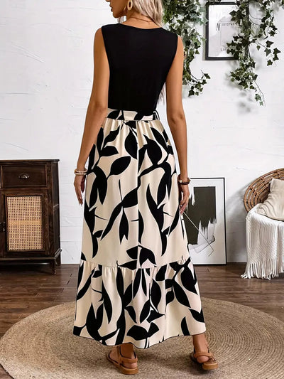 Tamisha – Ärmelloses schwarzes Top, Maxikleid, Rock